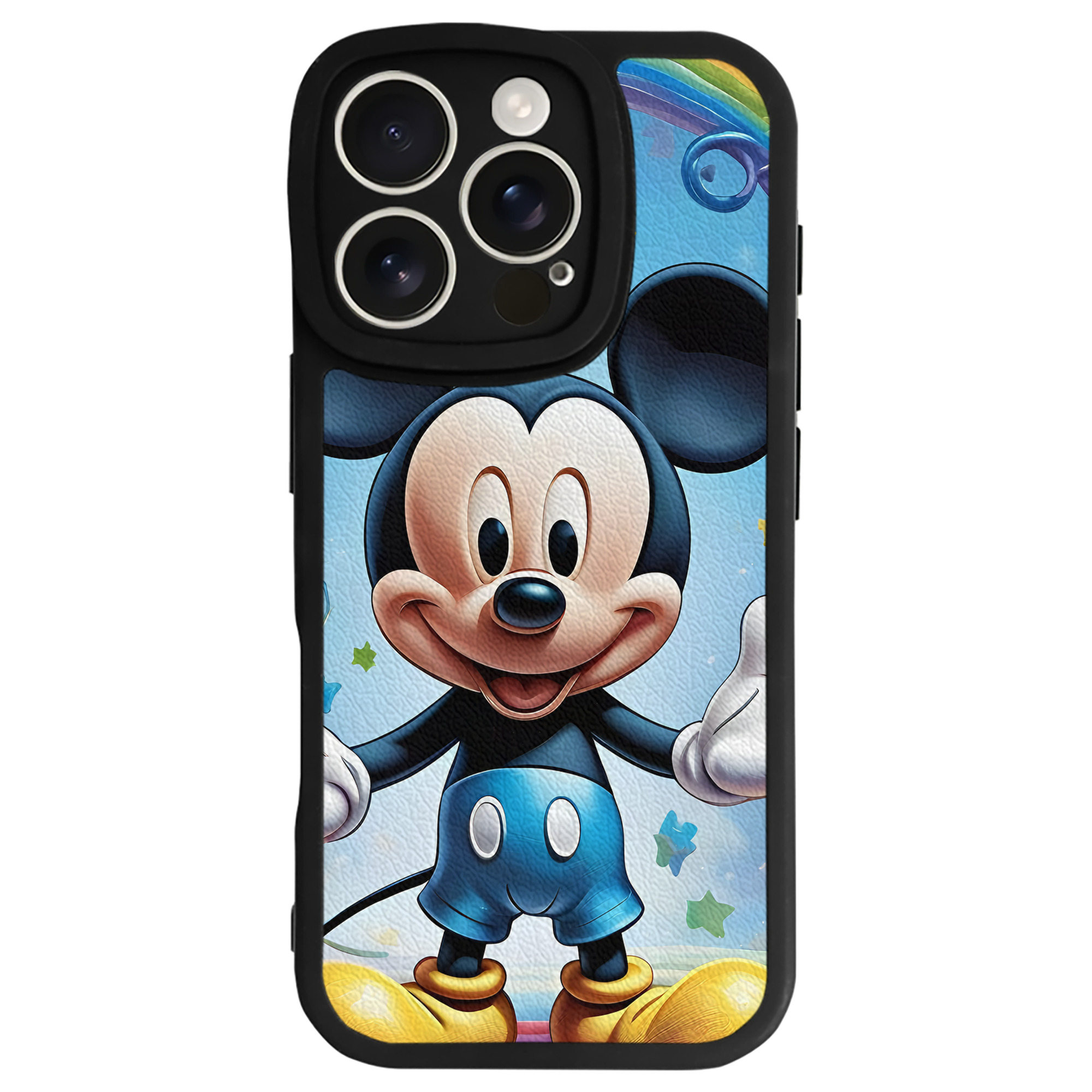 （画像用） ミッキーマウス Mickey Mouse 【iPhone 16シリーズ対応】シリコンスマホケース（レザー調） 材質：シリコン